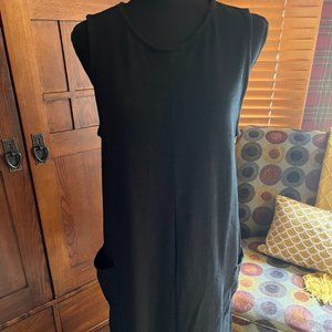 J. Jill Sleeveless Black Pullover Cotton Knit Dress Size Medium